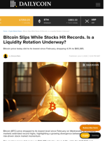 Bitcoin Slips While Stocks Hit Records. Is a Liquidity Rotation Underway? - DailyCoin