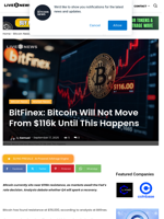 BitFinex: Bitcoin Will Not Move From $116k Until This Happens