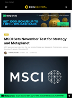 MSCI Sets November Test for Strategy and Metaplanet - CoinCentral