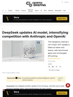 DeepSeek updates AI model, intensifying competition with Anthropic and OpenAI