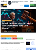 Powell Hammers On Job Market Weakness: More Rate Cuts Ahead? | Live Bitcoin News