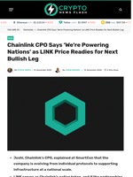 Chainlink CPO Says ‘We’re Powering Nations’ as LINK Price Readies for Next Bullish Leg - Crypto News Flash