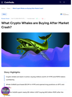 What Crypto Whales are Buying After Market Crash?