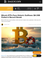 Bitcoin ETFs Face Historic Outflows: $4.33B Pulled in Record Streak - DailyCoin