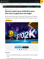 While Gold Hits All-Time Highs, Bitcoin Slips Under $111,000