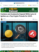 Cardano and Avalanche Expand While Lyno AI Ignites as a Top Crypto Presale for 2025. 
