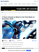 ZRO, SOON, and YZY Lead Major Token Unlocks This Week