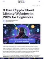 8 Free Crypto Cloud Mining Websites in 2025 for Beginners – CryptoNinjas