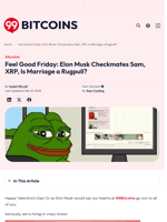 Feel Good: Elon Musk Checkmates Sam & Is Marriage a Rugpull?