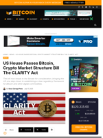 US House Passes Bitcoin, Crypto Market Structure Bill The CLARITY Act
