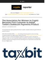 The Association for Women in Crypto Becomes First Customer to Adopt Taxbit’s Stablecoin Payments Product