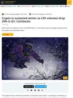 Crypto in Sustained Winter as Q1 CEX Volumes Drop