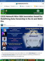 CESS Network Wins GBA Innovation Award for Redefining Data Ownership in the AI and Web3 Era