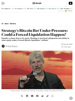Strategy's Bitcoin Bet Under Pressure: Could a Forced Liquidation Happen? - Decrypt