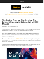 The Digital Euro vs. Stablecoins: The Future of Money Is Debated at MERGE Madrid