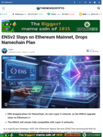 ENSv2 Stays on Ethereum Mainnet, Drops Namechain Plan - TheNewsCrypto
