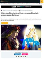 Over 70% of Institutional Investors Say Bitcoin Undervalued