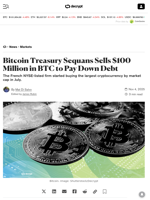 Bitcoin Treasury Sequans Sells $100 Million in BTC to Pay Down Debt - Decrypt