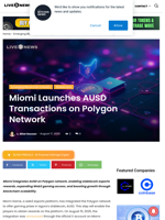 Miomi Launches AUSD Transactions on Polygon Network | Live Bitcoin News