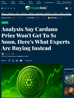 Analysts Say Cardano Price Won't Get To $1 Soon, Here's What Experts Are Buying Instead - Crypto Daily