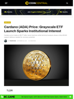 Cardano (ADA) Price: Grayscale ETF Launch Sparks Institutional Interest - CoinCentral