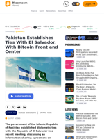 Pakistan Establishes Ties With El Salvador, With Bitcoin Front and Center – Crypto News Bitcoin News
