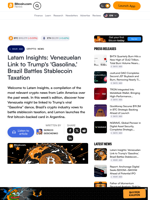 Latam Insights: Venezuelan Link to Trump's 'Gasolina,' Brazil Battles Stablecoin Taxation – Crypto News Bitcoin News
