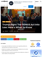 Trump Signs The GENIUS Act Into Law: Here's What To Know | Live Bitcoin News