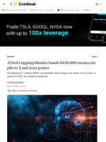 AI bot's tipping blunder hands $250,000 memecoin pile to X sad story poster