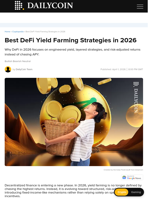 Best DeFi Yield Farming Strategies in 2026 - DailyCoin