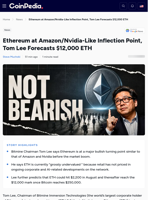 Ethereum at Amazon/Nvidia-Like Inflection Point, Tom Lee Forecasts $12,000 ETH