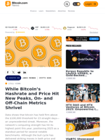 While Bitcoin’s Hashrate and Price Hit New Peaks, On- and Off-Chain Metrics Shrivel – Crypto News Bitcoin News