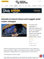 Astralis to bench Hooxi and ruggah amid roster changes