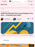 Gold Price Smashes $4K. Nasdaq Who? BTC’s Turn Next