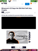 Binance's CZ Says He Did Not Sell Any Crypto