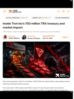 Inside Tron Inc’s 700 million TRX treasury and market impact - AMBCrypto
