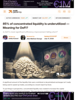 85% of concentrated liquidity is underutilized — Meaning for DeFi? - AMBCrypto