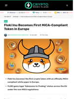 Floki Inu Becomes First MiCA-Compliant Token in Europe - Crypto News Flash