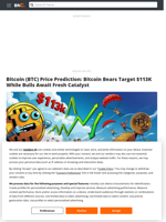 Bitcoin (BTC) Price Prediction: Bitcoin Bears Target $113K While Bulls Await Fresh Catalyst - Brave New Coin