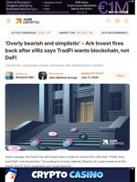 ‘Overly bearish and simplistic’ - Ark Invest fires back after a16z says TradFi wants blockchain, not DeFi - AMBCrypto