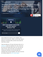 Woman Says Boyfriend, 55, Would 'Literally Rather Be Homeless' Than Get A Job — Wants To Sit Around Eating Her Food And Watching TV All Day  - Benzinga