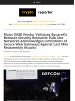 Major SASE Vendor Validates SquareX's Browser Security Research: Palo Alto Networks Acknowledges Limitations of Secure Web Gateways Against Last Mile Reassembly Attacks
