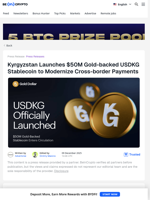 Kyrgyzstan Launches $50M Gold-backed USDKG Stablecoin