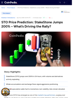 STO Price Prediction: StakeStone Jumps 200% - What’s Driving the Rally?