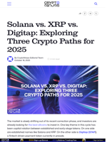 Solana vs. XRP vs. Digitap: Exploring Three Crypto Paths for 2025