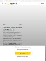 CoinDesk Top 50 Women in Web3 & AI, Powered by Proof of Talk