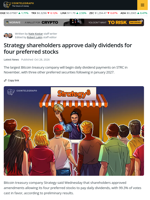 Strategy Shifts STRC, STRF, STRK and STRD to Daily Payouts