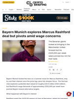 Bayern Munich explores Marcus Rashford deal but pivots amid wage concerns
