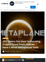 JPX Opens the Door to Banning Crypto Firms From Indices. Here's What Metaplanet Said. | Live Bitcoin News