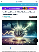 Pundit Says Bitcoin Is Still In A Bull Market Despite Price Crash; Here’s Why